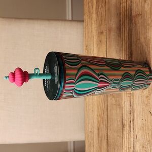 Starbucks Holiday 2024 Venti Pink Ornament Tumbler with Silicone Straw Topper